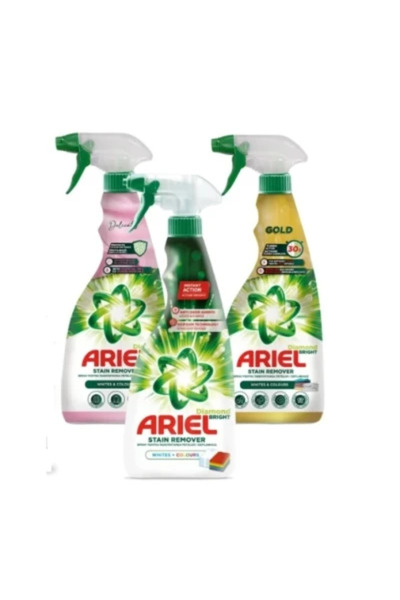 Ariel Set spray pentru pete 3 x 750 ml alb și colorat, delicat și auriu
