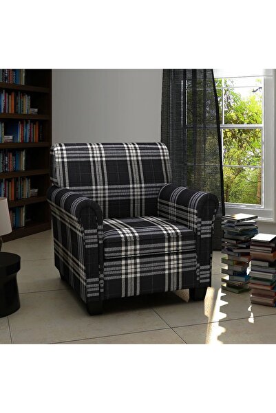 Concept Πολυθρόνα με Μαξιλάρι, μαύρη, υφασμάτινη