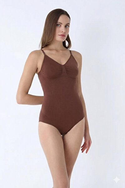 Serena Body shaper thong with thin adjustable straps - brown