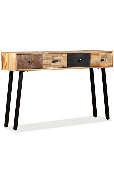 Concept Τραπέζι κονσόλας από μασίφ ανακυκλωμένο ξύλο τικ 120x30x76 εκ.