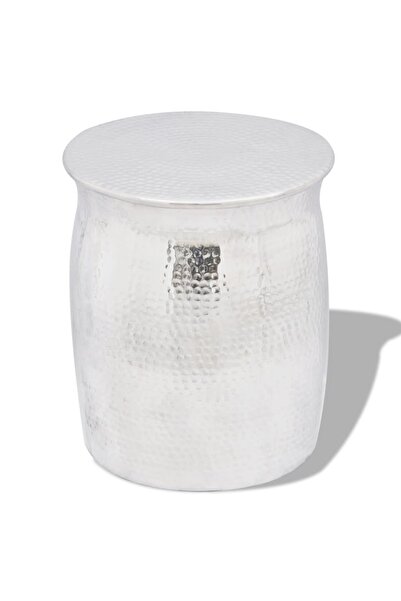 Concept Καρέκλα/τραπεζάκι από σφυρήλατο αλουμίνιο, ασημί