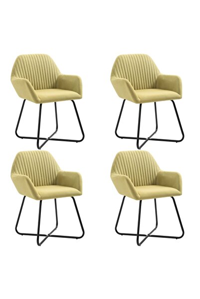 Concept Scaune de bucătărie, 4 buc., verde, material textil