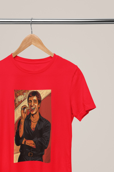 MG Tony Montana Printed Crewneck Pa Cotton Ov Oversized Alip Short Sleeve Uni...