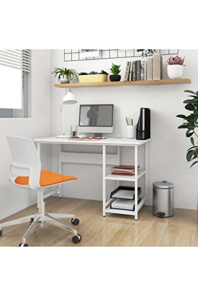 Concept Γραφείο υπολογιστή, λευκό, 105x55x72 cm, MDF και μέταλλο