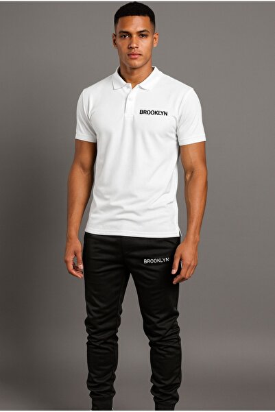 ByFourMan Polo Yaka Brooklyn Printed Scuba Tracksuit Set (a Quality)