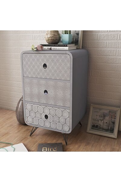 Concept Πλαϊνό ντουλάπι με 3 συρτάρια, γκρι