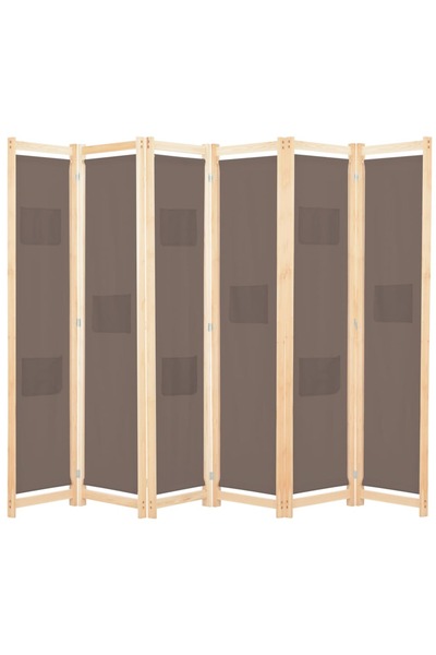 Concept Paravan cameră cu 6 panouri, maro, 240x170x4cm, material textil