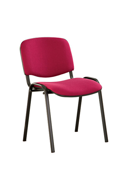 Concept Mobili Καρέκλα επισκέπτη OLIVIA Μαύρη, μπορντό ύφασμα Cagliari