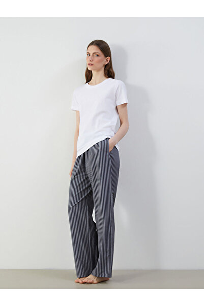 LC Waikiki Дамски пижамен долнище в сиво с ластик и райета