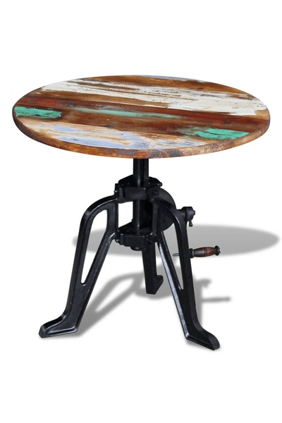 Concept Βοηθητικό τραπεζάκι από μασίφ ανακυκλωμένο ξύλο, σιδερένιο σκελετό, 6...