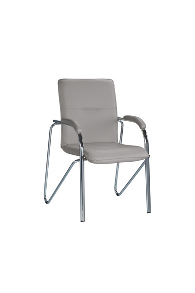 Concept Mobili MULLER Μαλακή καρέκλα επισκέπτη, Γκρι οικολογικό Δερμάτινο