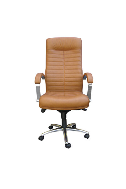 Concept Mobili Διευθύνουσα καρέκλα SENNA, ανοιχτό καφέ φυσικό Δερμάτινο