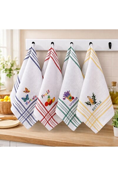 OricareFain Set 10 Prosoape Bucatarie, Bumbac, textura tip fagure, 38x65cm, M...