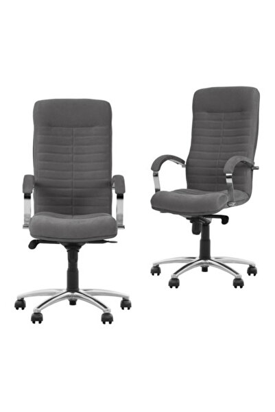 Concept Mobili Σετ 2 διευθυντικών καρεκλών SENNA, ύφασμα μικροϊνών, γκρι