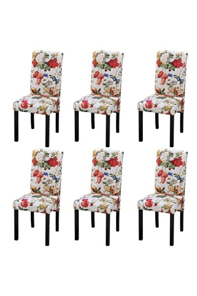 Concept Scaune de bucătărie, 6 buc., multicolor, material textil