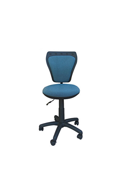 Concept Mobili Παιδική καρέκλα KIDS, μπλε καναρινί-μαύρο ύφασμα Cagliari