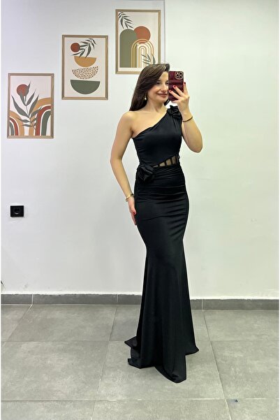 bydenizcollection Tek Omuz,Omzu Ve Beli Aksesuar Detaylı Yan Bel Kısmı Tüllü ...