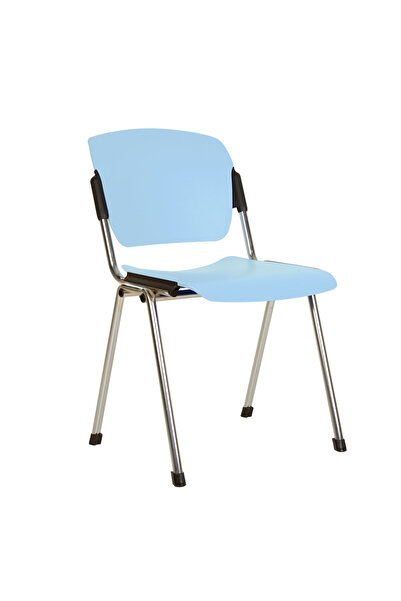 Concept Mobili Scaun vizitator VANNI Chrome Plast, Albastru deschis