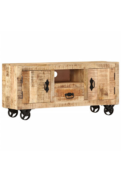 Concept Έπιπλο τηλεόρασης, 110x30x50 εκ., ακατέργαστο ξύλο μάνγκο