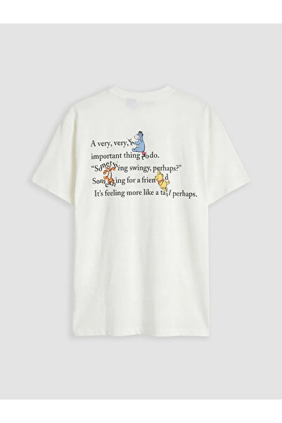 LC Waikiki Γυναικείο μπλουζάκι XSIDE Ecru Winnie The Pooh με στάμπα