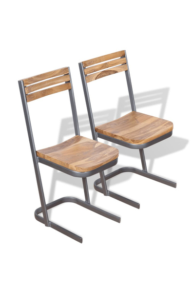 Concept Καρέκλες κουζίνας από σκληρό ξύλο τικ, 2 τεμ.