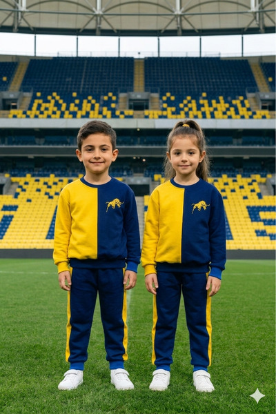 Aselin Kids Unisex Transitional Color Fan Kids Tracksuit Set (Yellow-Red / Ye...