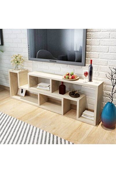 Concept Comodă TV în formă dublă de L, culoare stejar