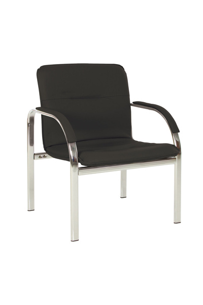 Concept Mobili Καρέκλα επισκέπτη CREW-1, Μαύρο οικολογικό Δερμάτινο