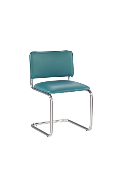 Concept Mobili Πολυθρόνα επισκέπτη MURIELLO, πράσινο πεύκου, οικολογικό Δερμά...