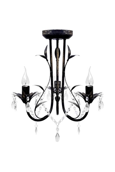 Concept Art Nouveau chandelier with crystals and 3 sockets