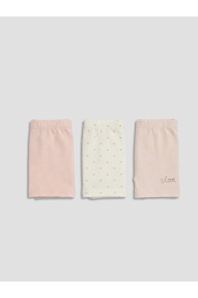 LC Waikiki White Patterned Girls' Boxer Briefs 3-Piece Set