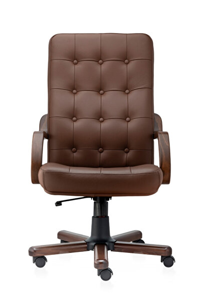 Concept Mobili Διευθύνουσα καρέκλα ATLAS EXTRA, φυσικό Δερμάτινο , σκούρο καφέ