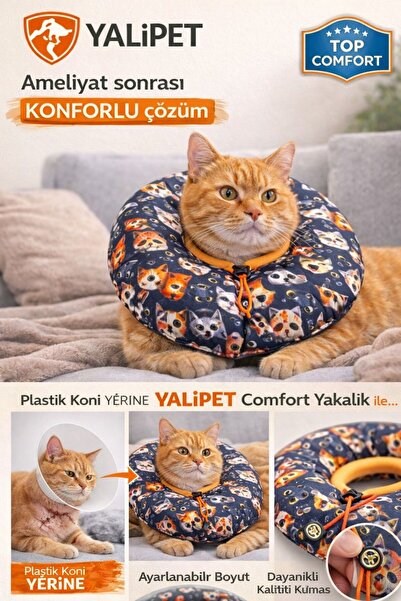 yalıpet Ayarlanabilir Kedi Köpek Boyunluk | Ameliyat Sonrası | Tek Beden Ayar...