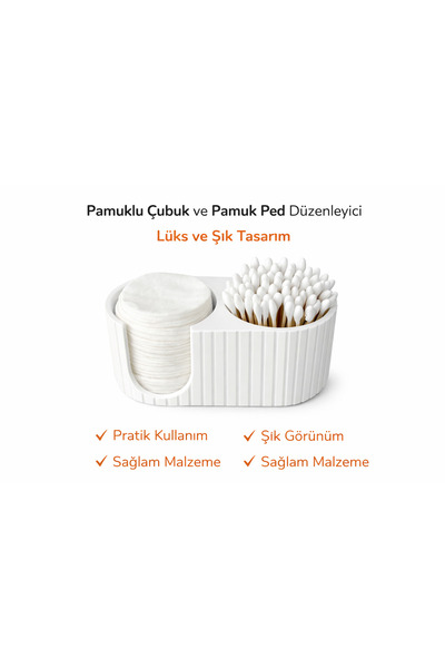 Yapı3D Cotton Pads and Cotton Stick Organizer |   2-Compartment Makeup Organi...
