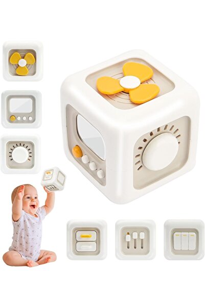 Generic Montessori Aktivite Küpü 6’sı 1 Arada Busy Cube Duyu Gelişim Oyuncağı...