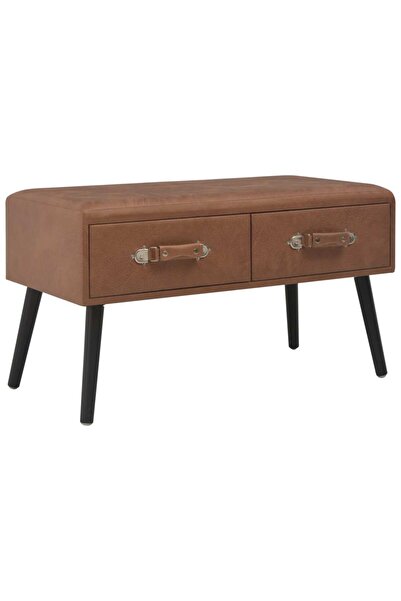 Concept Banchetă cu sertare, 80 cm, maro închis, piele ecologică