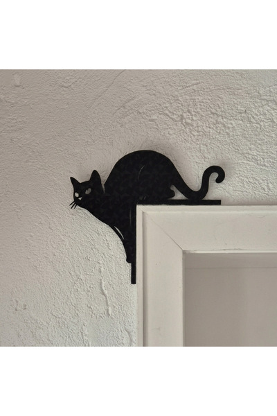 Marchen Collection - Geometrik Kedi Figürü - Kapı Üstü ve Köşe Dekoratif Duva...