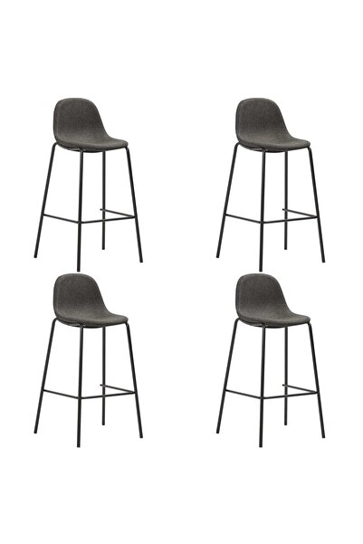 Concept Scaune de bar, 4 buc., gri închis, material textil