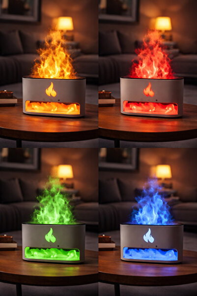 Forever Tuz Taşlı Alev Efektli Aroma Difüzör 250ML USB LED Buhar nemlendirici...
