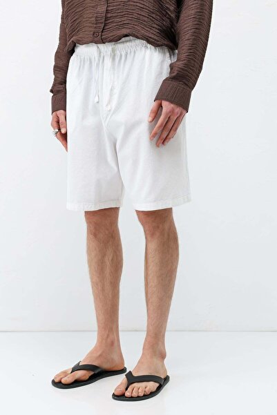 VAMOSCLO Oversized linen shorts ecru