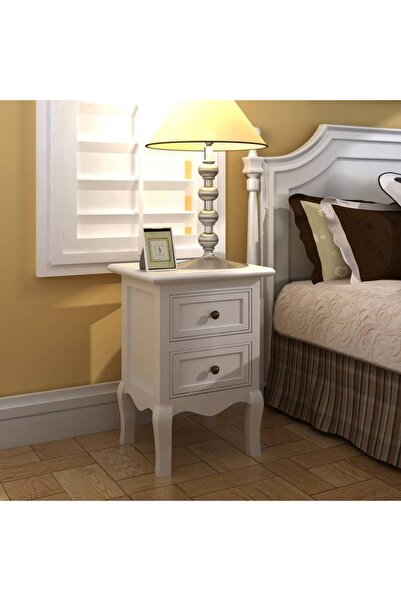 Concept Noptiere cu 2 sertare, 4 buc., alb, MDF