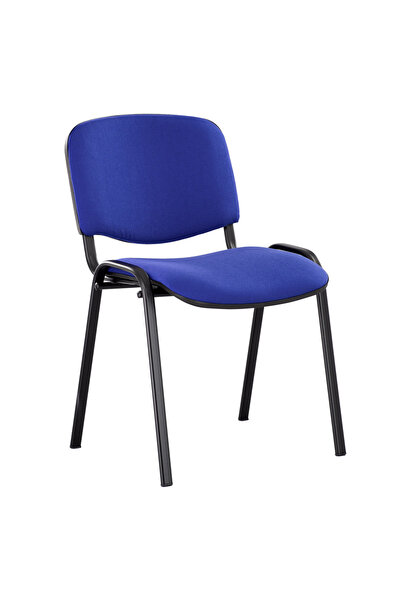 Concept Mobili Καρέκλα επισκέπτη OLIVIA Μαύρη, Μπλε ύφασμα Cagliari