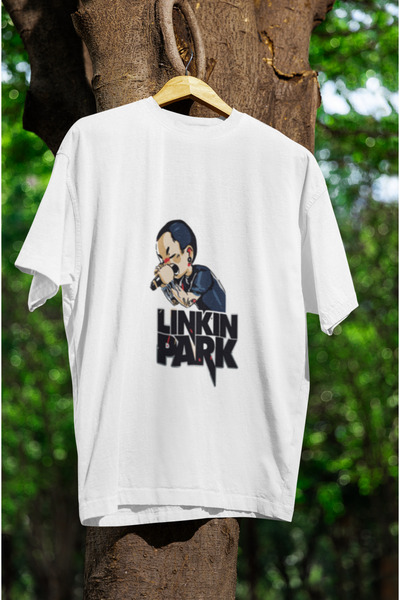 MG Linkin Park Printed Crewneck Pa Cotton Ov Oversized Alip Short Sleeve Unis...