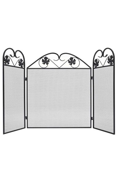 Concept Σήμα τζακιού 3 πάνελ, μαύρο, σιδερένιο
