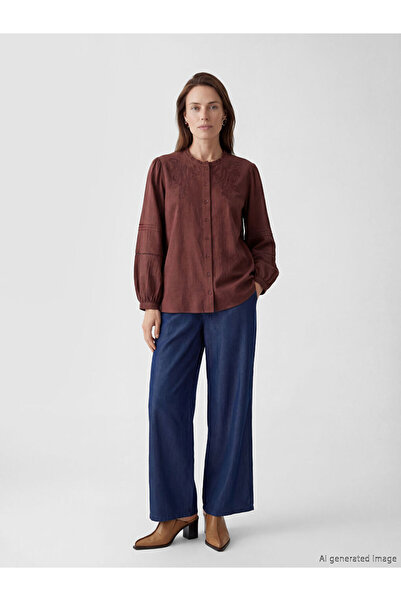 LC Waikiki Black Elastic Waist Wideleg Women's Jeans