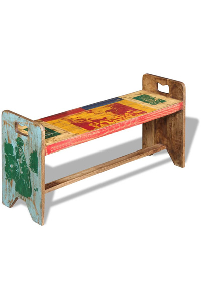 Concept Banchetă Cola, 100 x 30 x 50 cm, lemn masiv reciclat