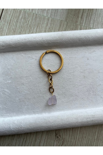 Pel Design Ακατέργαστη πέτρα αμέθυστου Μπρελόκ Χειροποίητη