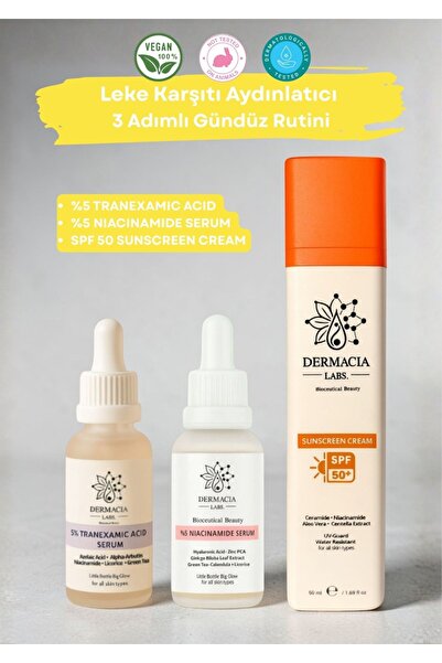 Dermacia Labs Bioceuticals Beauty Leke Görünümüne Karşı Gündüz Rutini: %5 Tra...