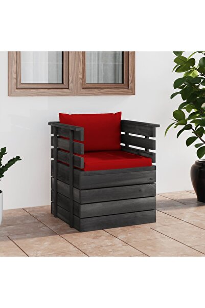 Concept Πολυθρόνα κήπου με μαξιλάρια, από ξύλο πεύκου