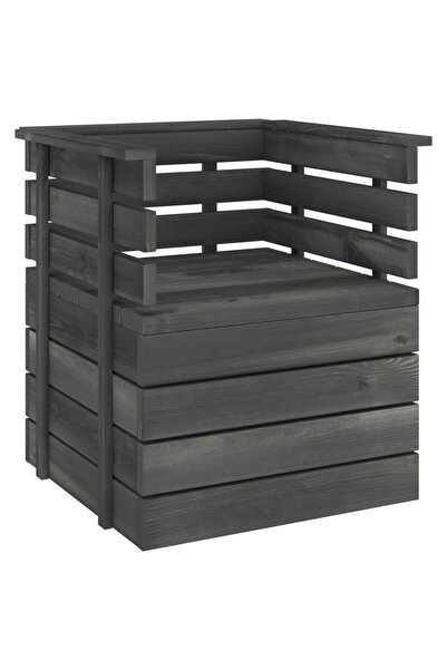 Concept Πολυθρόνα κήπου, σκούρο γκρι, μασίφ ξύλο πεύκου